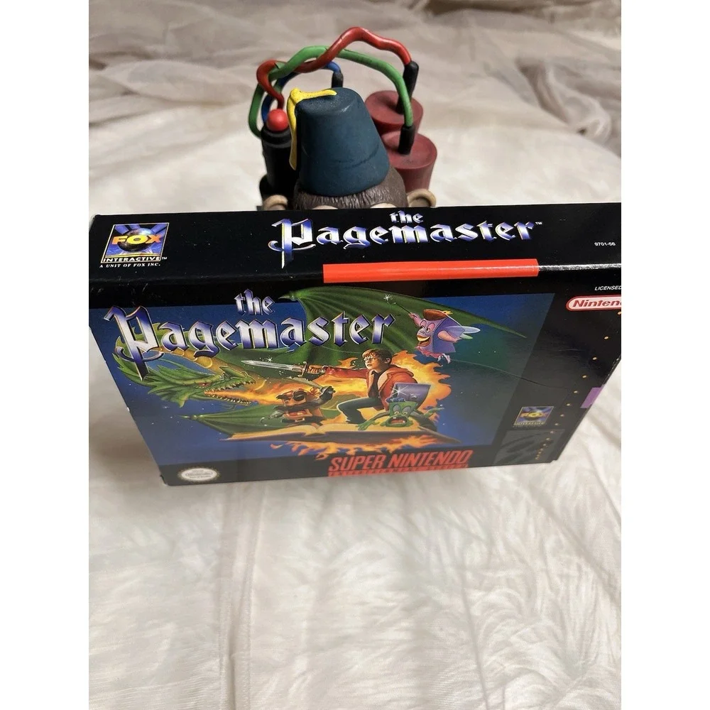 The Pagemaster SNES W/‎ Box Manuals Inserts Complete Tested Working Minty